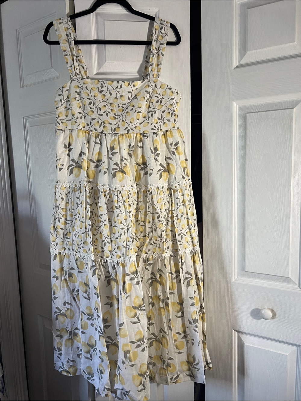 Haute Hippie White Lemon-Print Tiered Maxi Dress